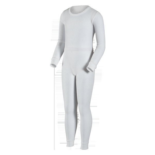 indera Girl's Traditional Waffle Set - Top and Pant White