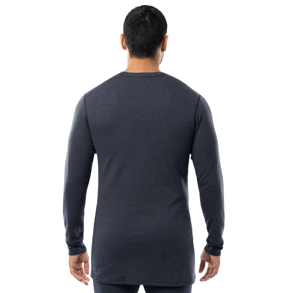 Indera Men's Authentic Wool Plus Crew Navy