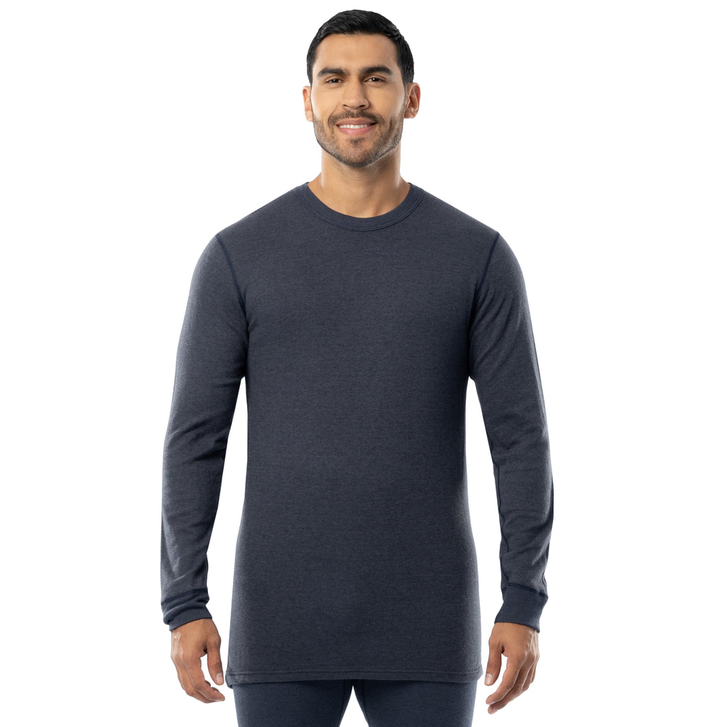 indera Men's Authentic Wool Plus Crew Navy
