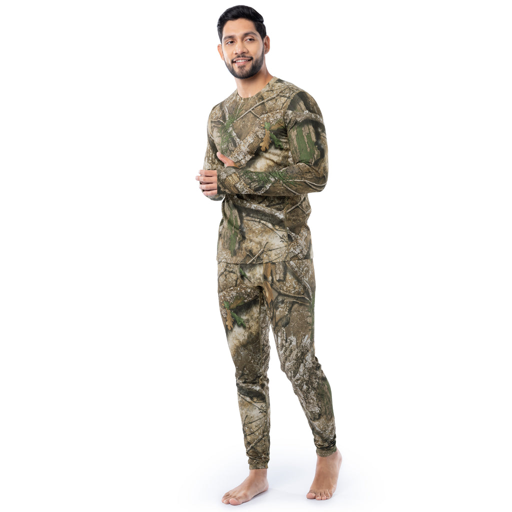 indera Men's Camo Crew Realtree APX Pattern