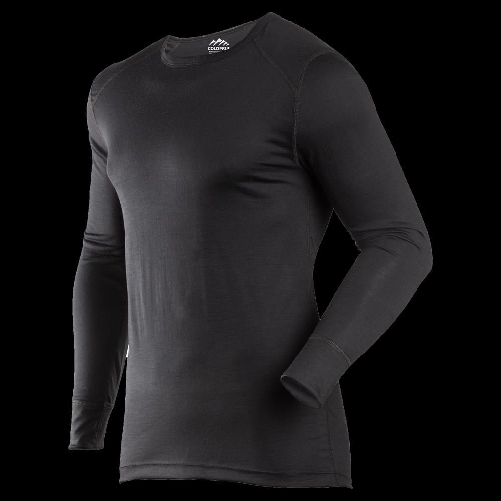 indera Men's Classic Merino Wool Crew Black