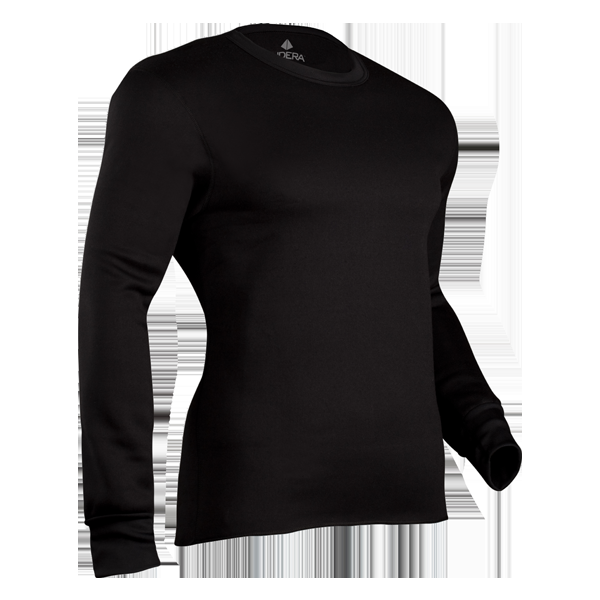 indera Men's Military Weight Fleeced Crew Black
