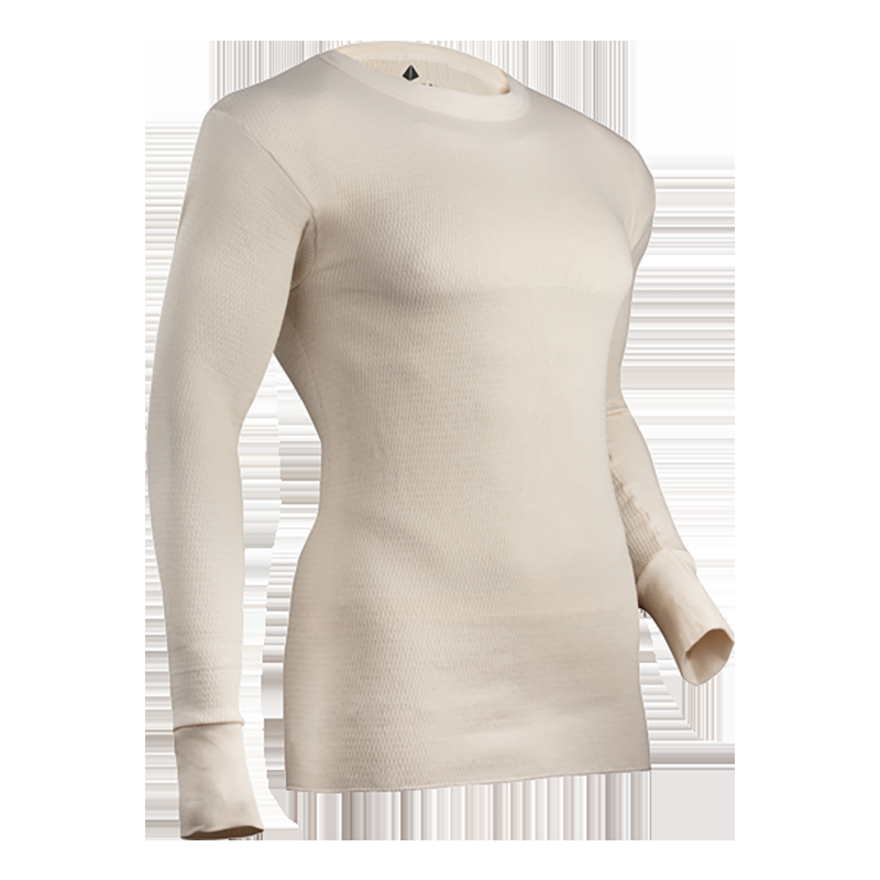 indera Men's Raschel Knit Heavyweight Crew Natural