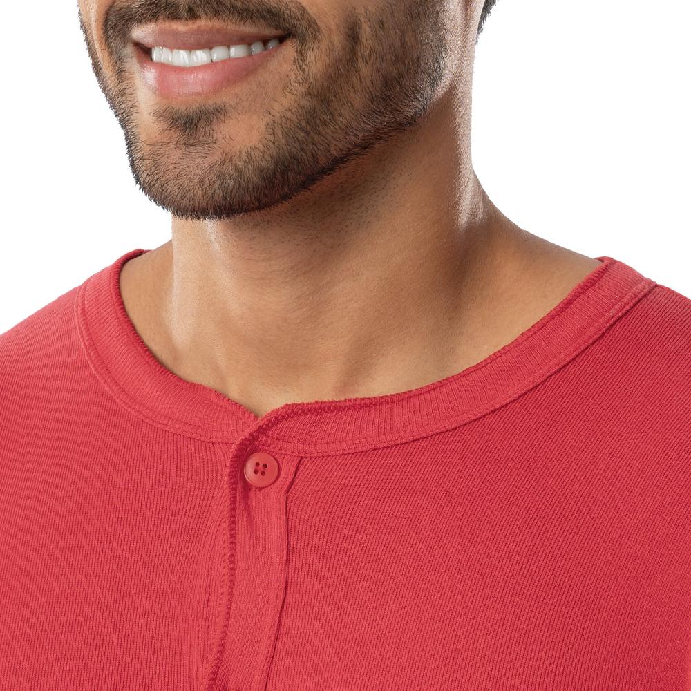 Indera Men's Traditional Rib Knit Union Suit Red