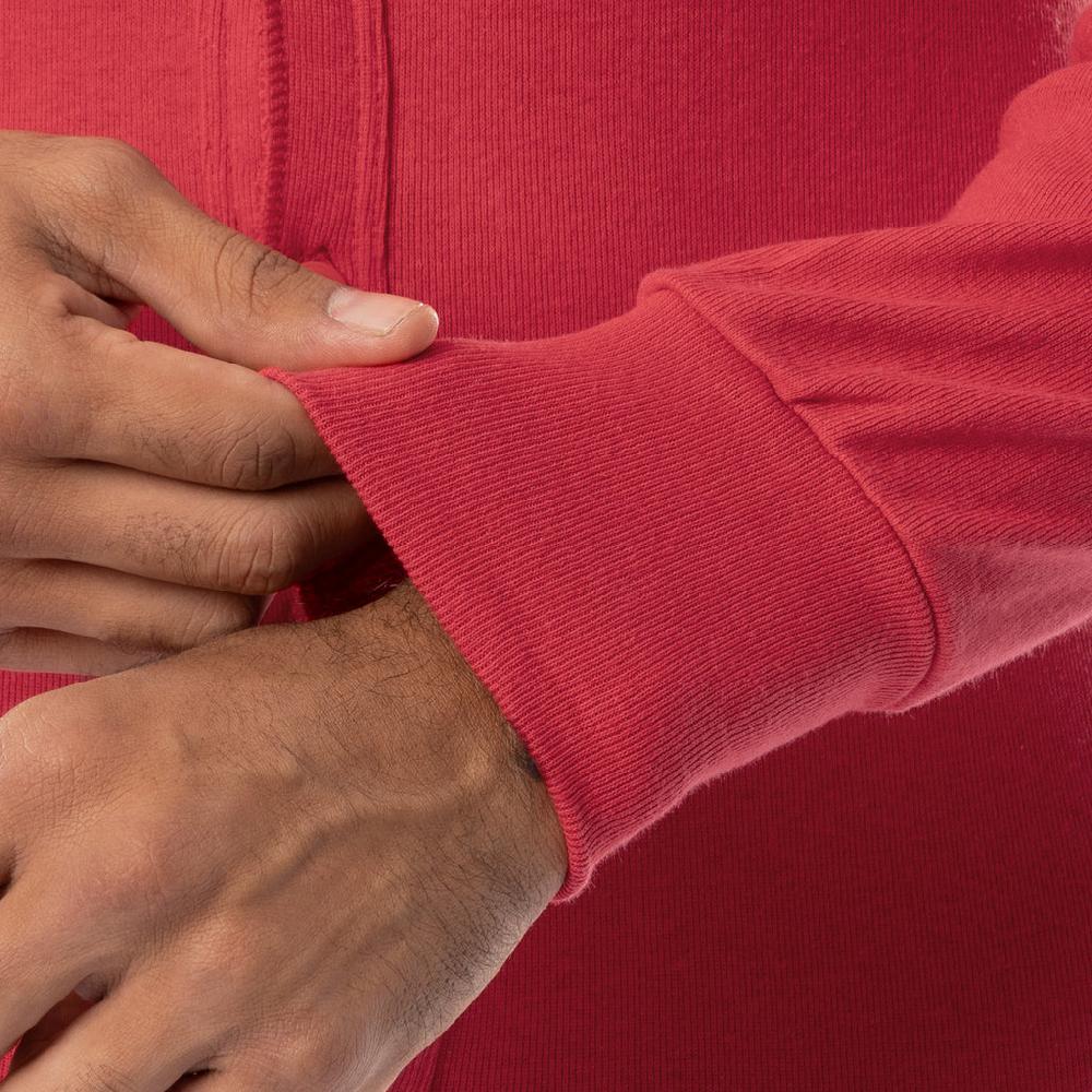 Indera Men's Traditional Rib Knit Union Suit Red