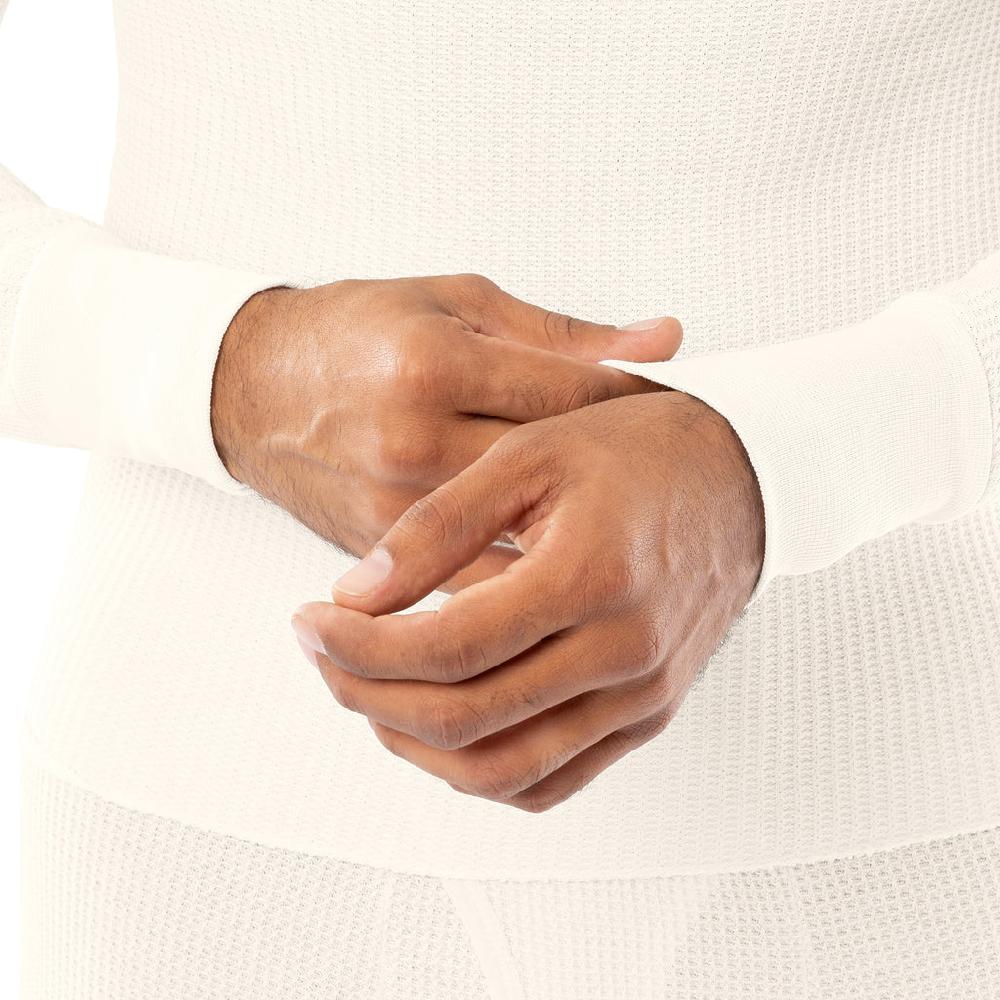 Indera Men's Traditional Waffle Crew Natural