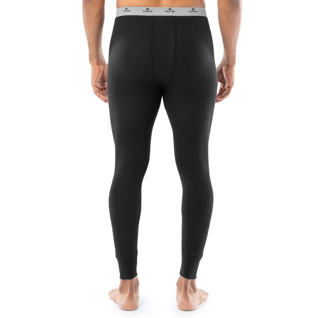 Indera Men's Traditional Waffle Pant Black