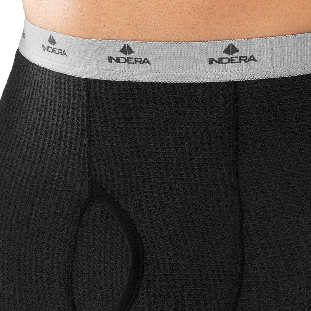 Indera Men's Traditional Waffle Pant Black