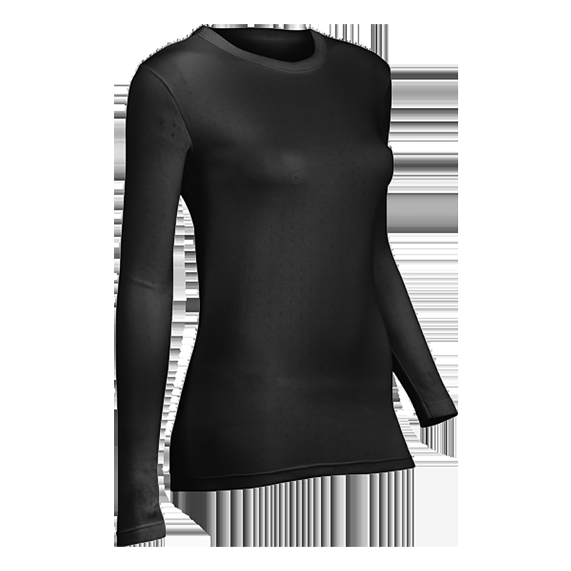 indera Women's Sweet Seams Cotton Rib Crew White