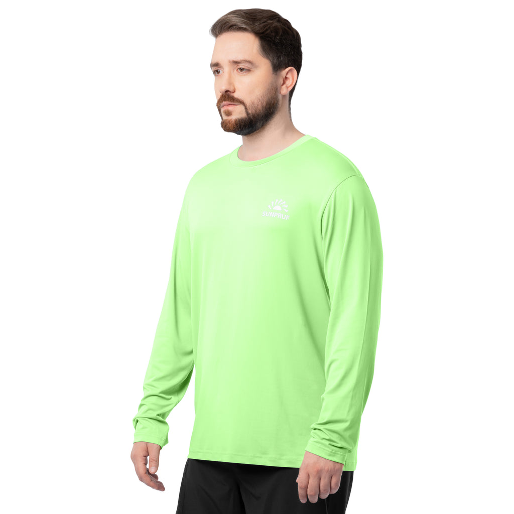Indera Men's Sunpruf UPF 30 Long Sleeve Sun Protection Shirt Green