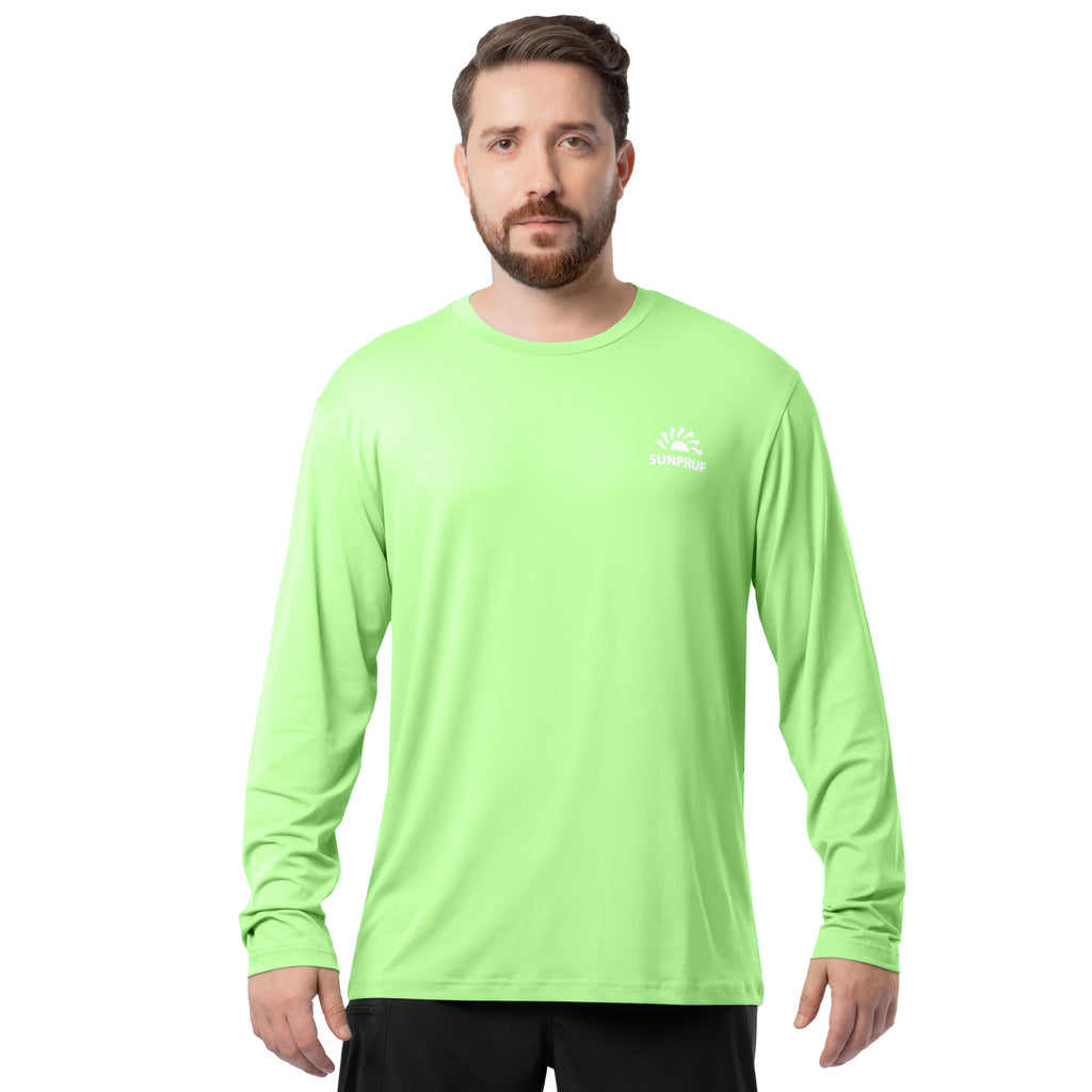 indera Men's Sunpruf UPF 30 Long Sleeve Sun Protection Shirt Green