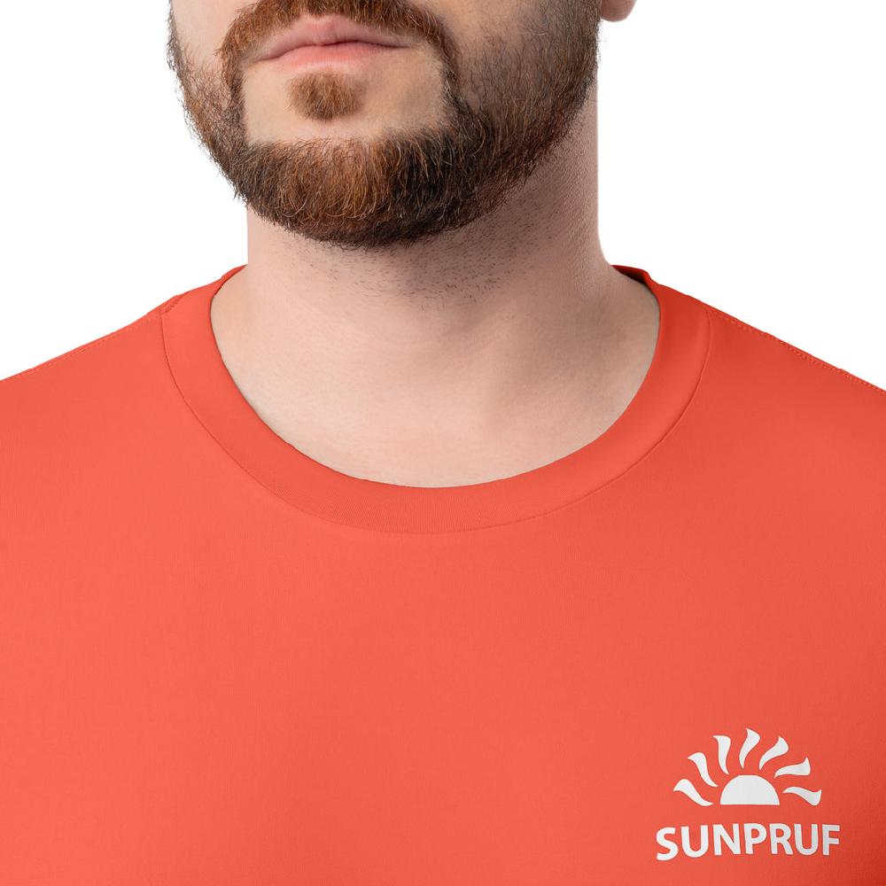 Indera Men's Sunpruf UPF 30 Short Sleeve Sun Protection Shirt Coral