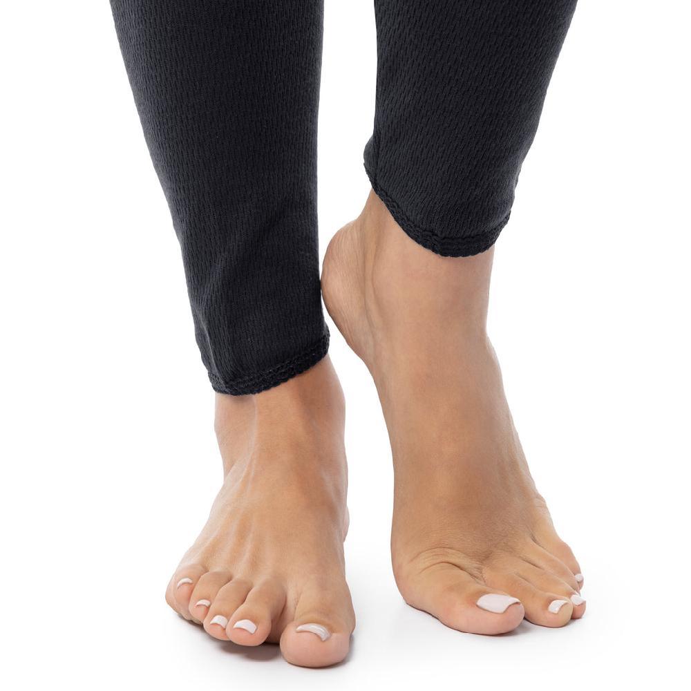 Indera Women's Cotton Raschel Knit Thermal Pant Black