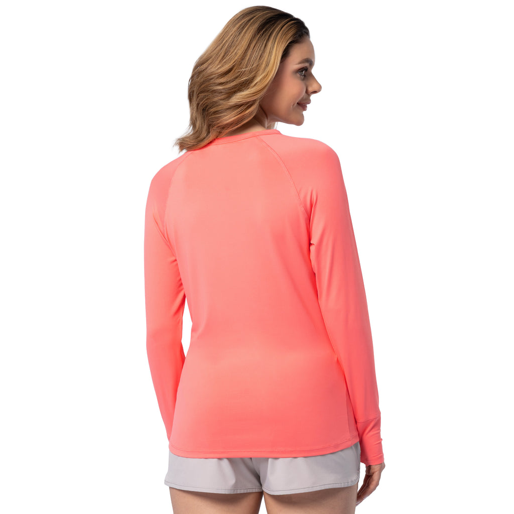 Indera Women's Sunpruf UPF 30 Long Sleeve Sun Protection Shirt Pink