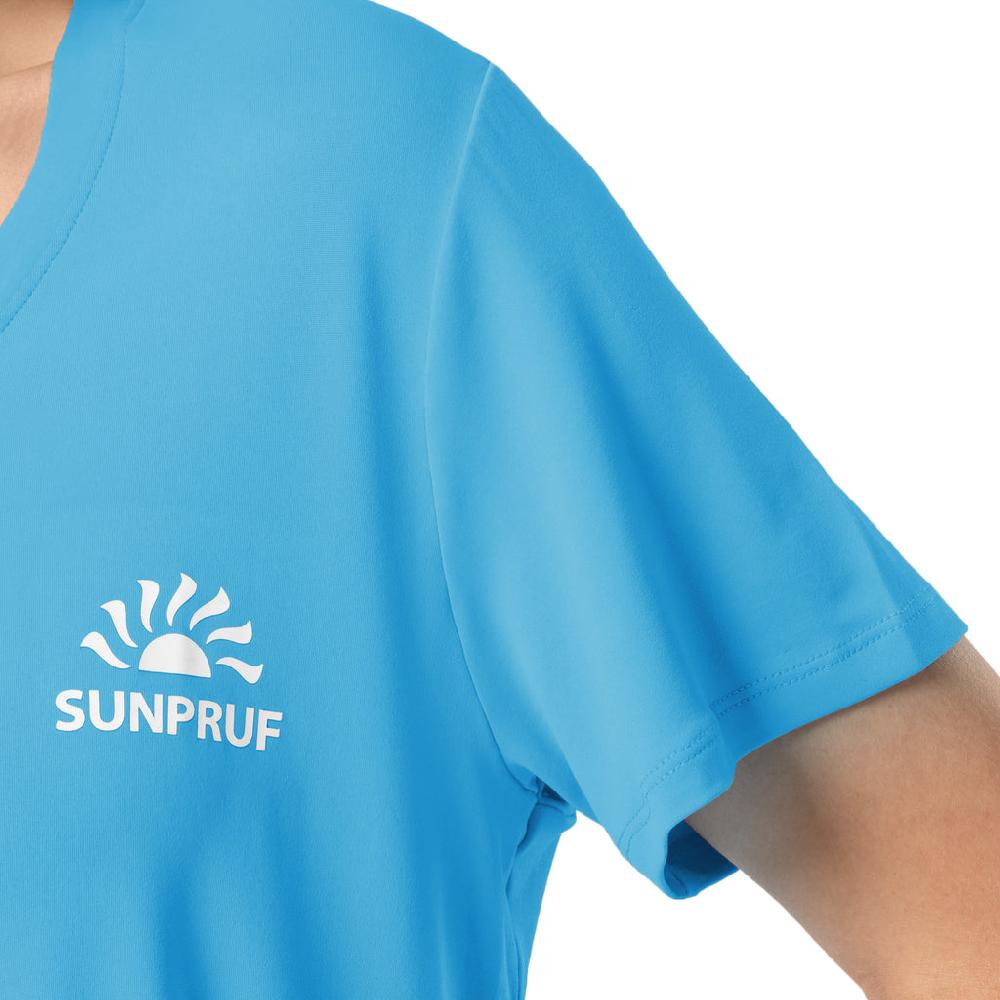 Indera Women's Sunpruf UPF 30 Short Sleeve Sun Protection Shirt Blue
