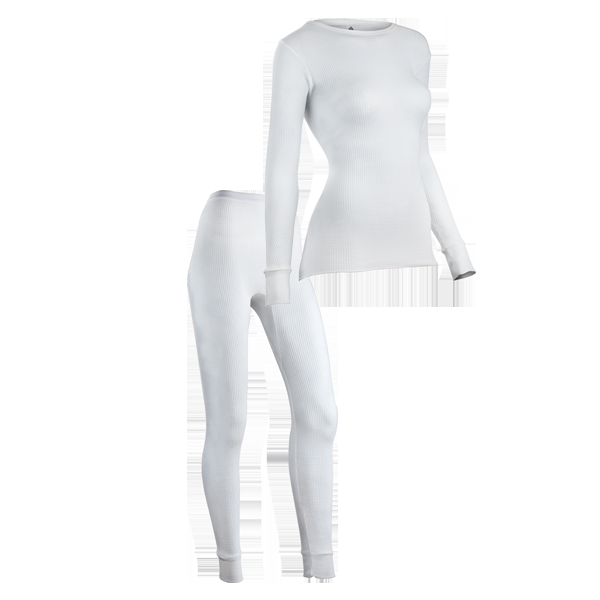 indera Women's Traditional Waffle Set - Top and Pant White