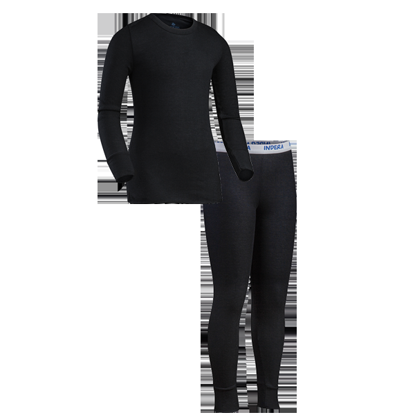 indera Youth Performance Rib Knit Set - Top and Pant Black