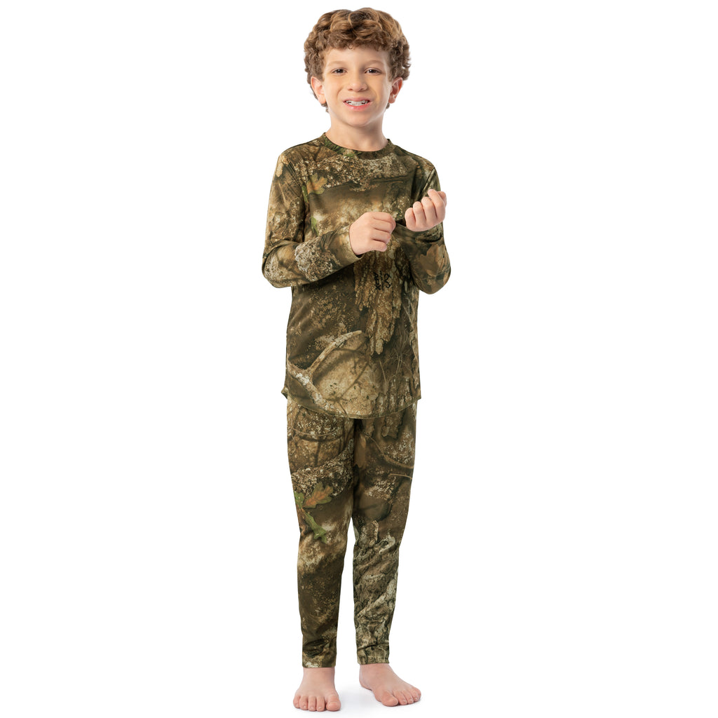 indera Youth Realtree APX Camo Thermal Set - Top and Pant Realtree APX Pattern