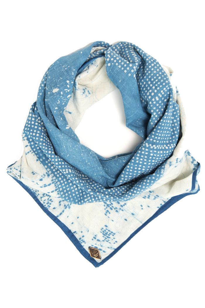 Indigo People EARTH SQUARE SCARF - Mud Resist Block Print