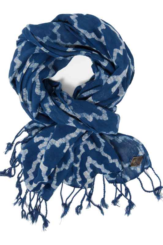 Indigo People HOSHI SCARF - Hand Loomed Batik Block Print