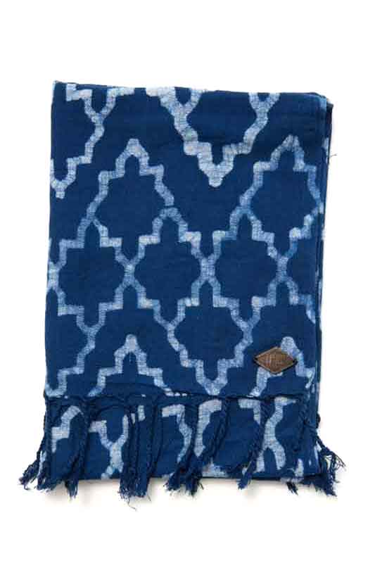 Indigo People HOSHI SCARF - Hand Loomed Batik Block Print