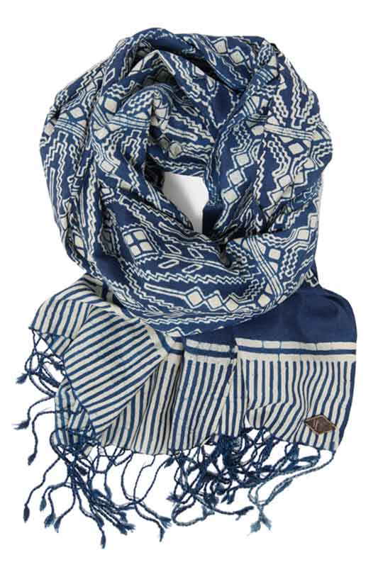 Indigo People AKIO SCARF - Hand Loomed Silk Batik
