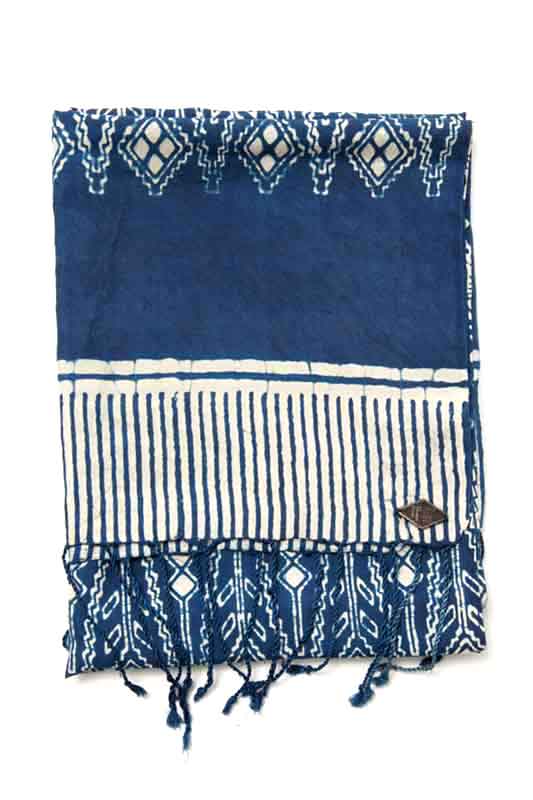 Indigo People AKIO SCARF - Hand Loomed Silk Batik