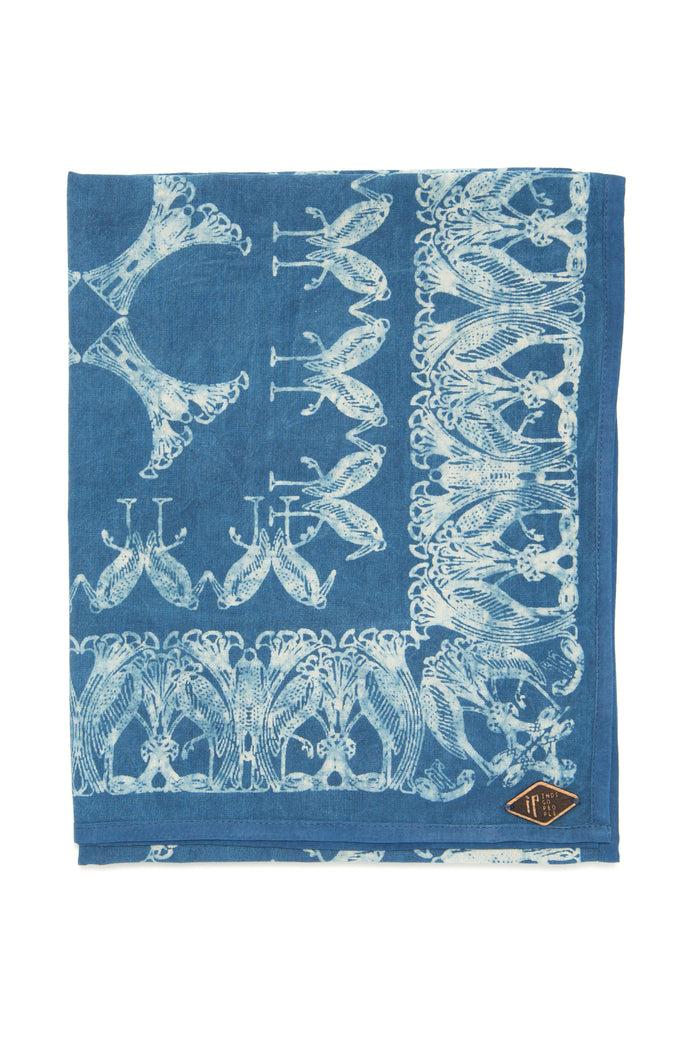 Indigo People BIRDS SCARF - Mud Resist Screen Print