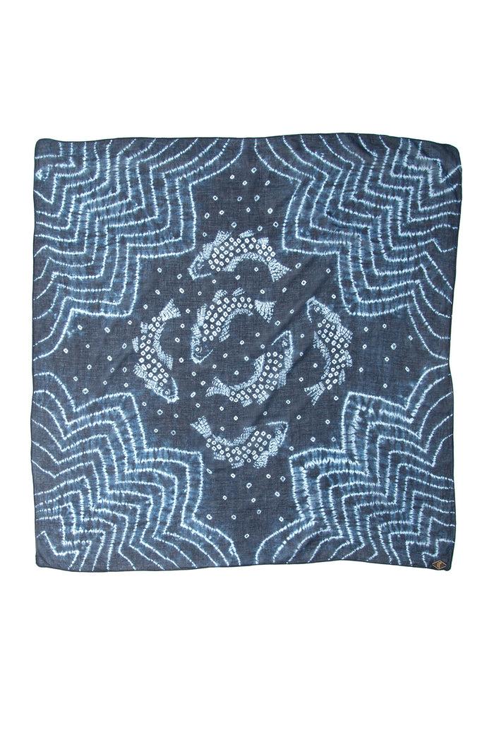 Indigo People CARP SCARF - bandhani tie and dye