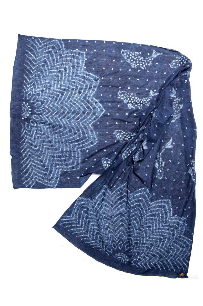 Indigo People CARP STOLE - bandhani tie and dye