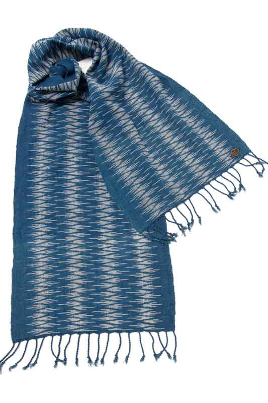 Indigo People CHIBA SCARF - hand loomed ikat