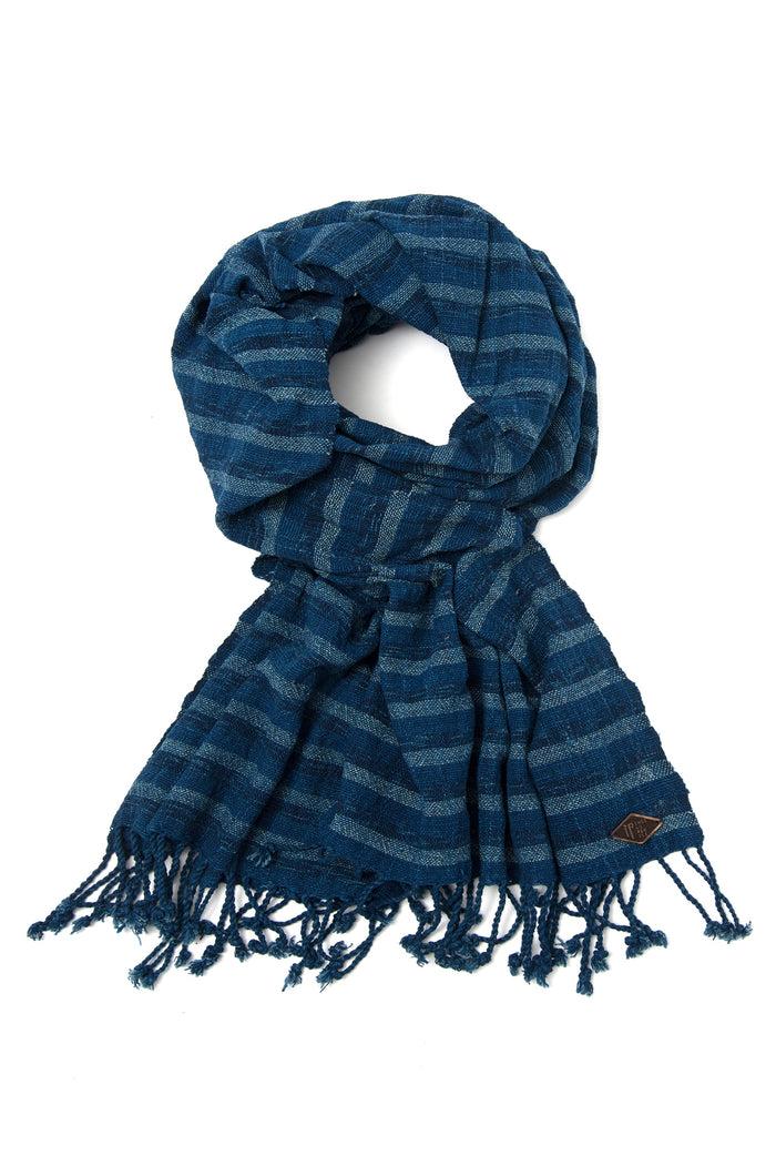 Indigo People CREEK SCARF - Hand Loomed Stripes