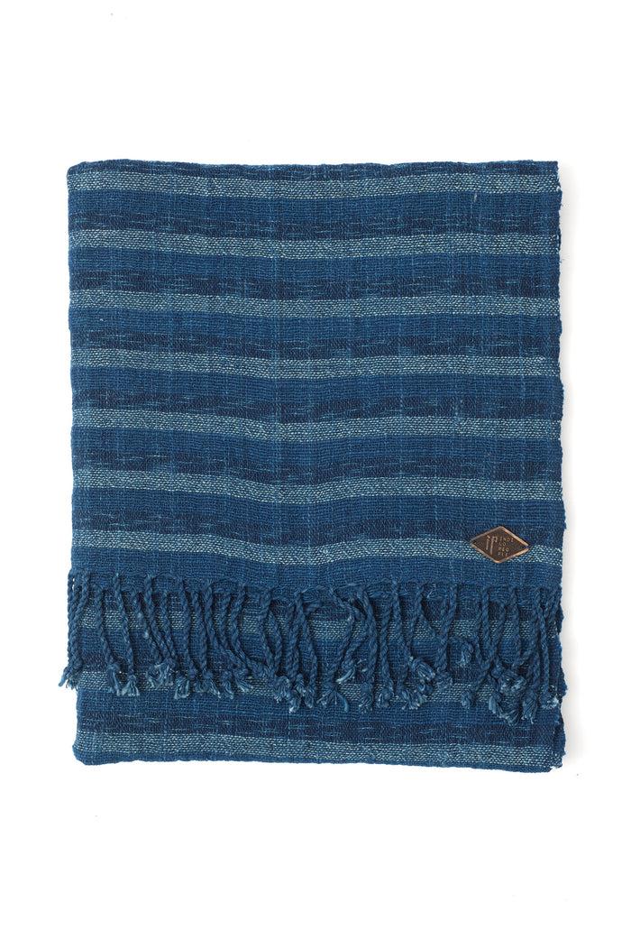 Indigo People CREEK SCARF - Hand Loomed Stripes