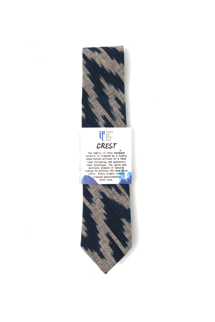 Indigo People CREST NECKTIE - hand loomed ikat