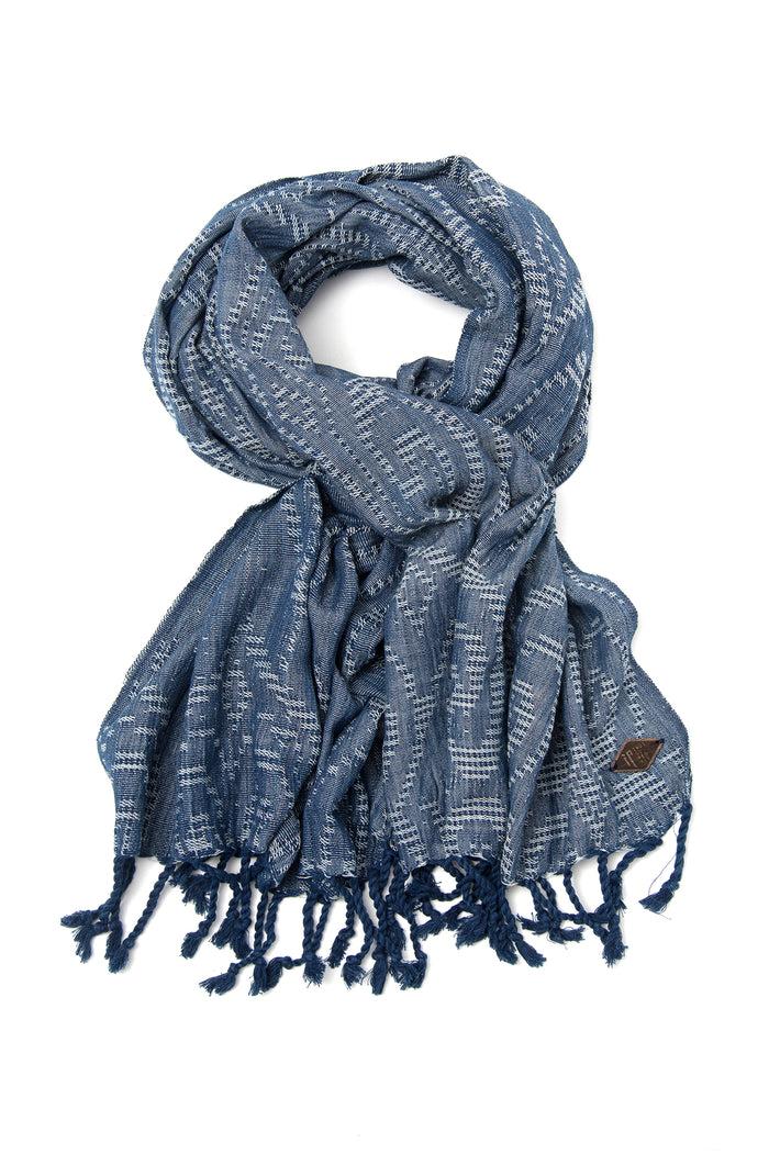 Indigo People CROWD SCARF - Hand Loomed Jacquard