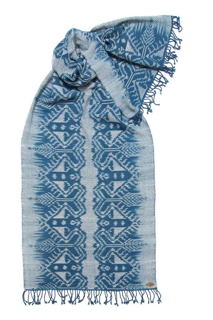 Indigo People CROWN SCARF - hand loomed ikat