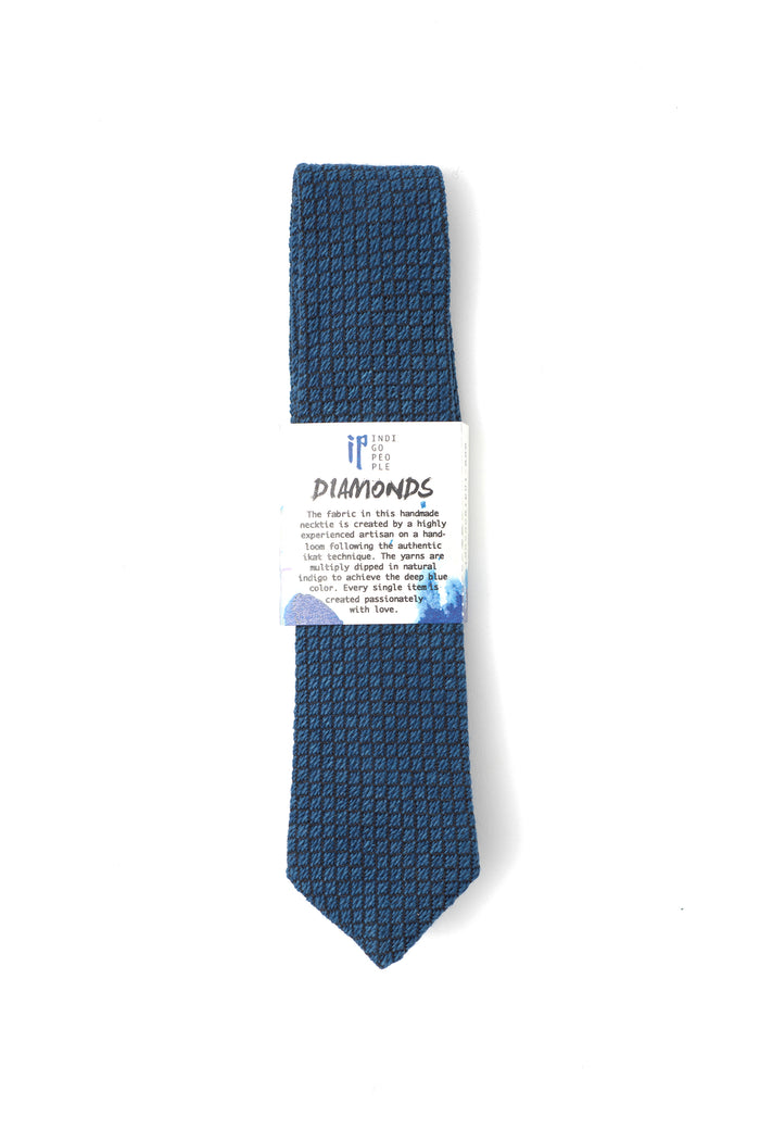 Indigo People DIAMONDS NECKTIE - hand loomed