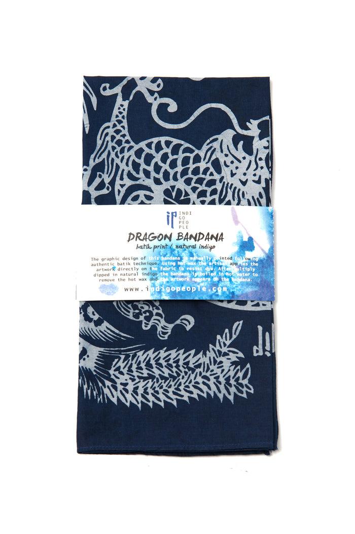 Indigo People DRAGON BANDANA - Batik Screen Print