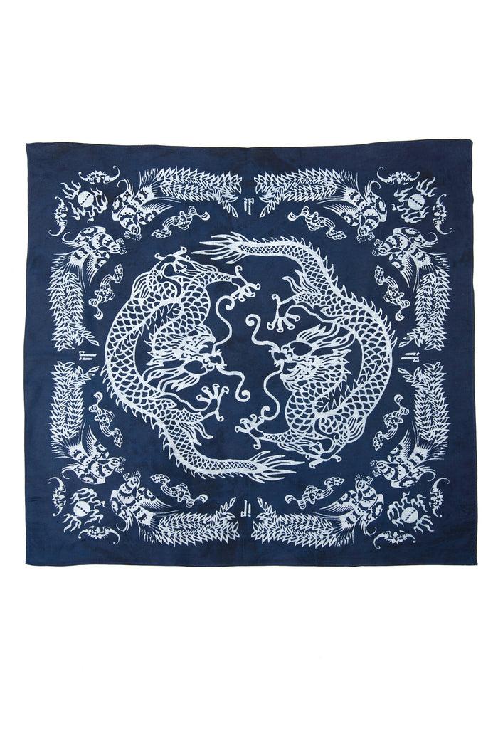 Indigo People DRAGON BANDANA - batik screen print