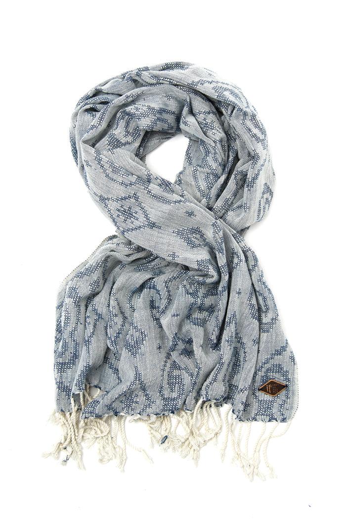 Indigo People FENCE SCARF - Hand Loomed Jacquard