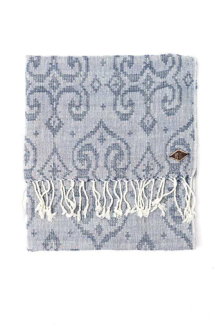 Indigo People FENCE SCARF - Hand Loomed Jacquard