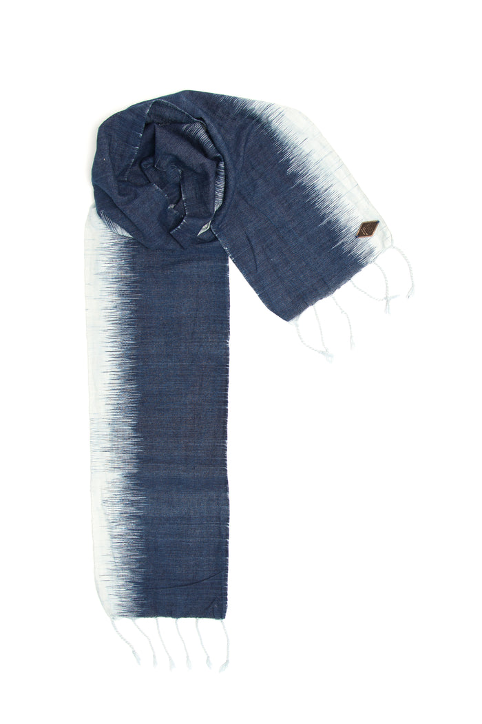 Indigo People FLAME (MINI) SCARF - hand loomed ikat
