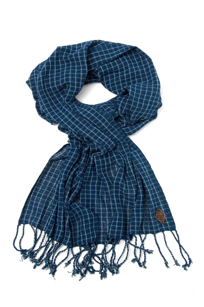 Indigo People GRID SCARF - Hand Loomed Checks