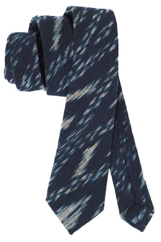 Indigo People HANZO NECKTIE - Hand Loomed Ikat