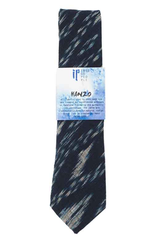 Indigo People HANZO NECKTIE - hand loomed ikat