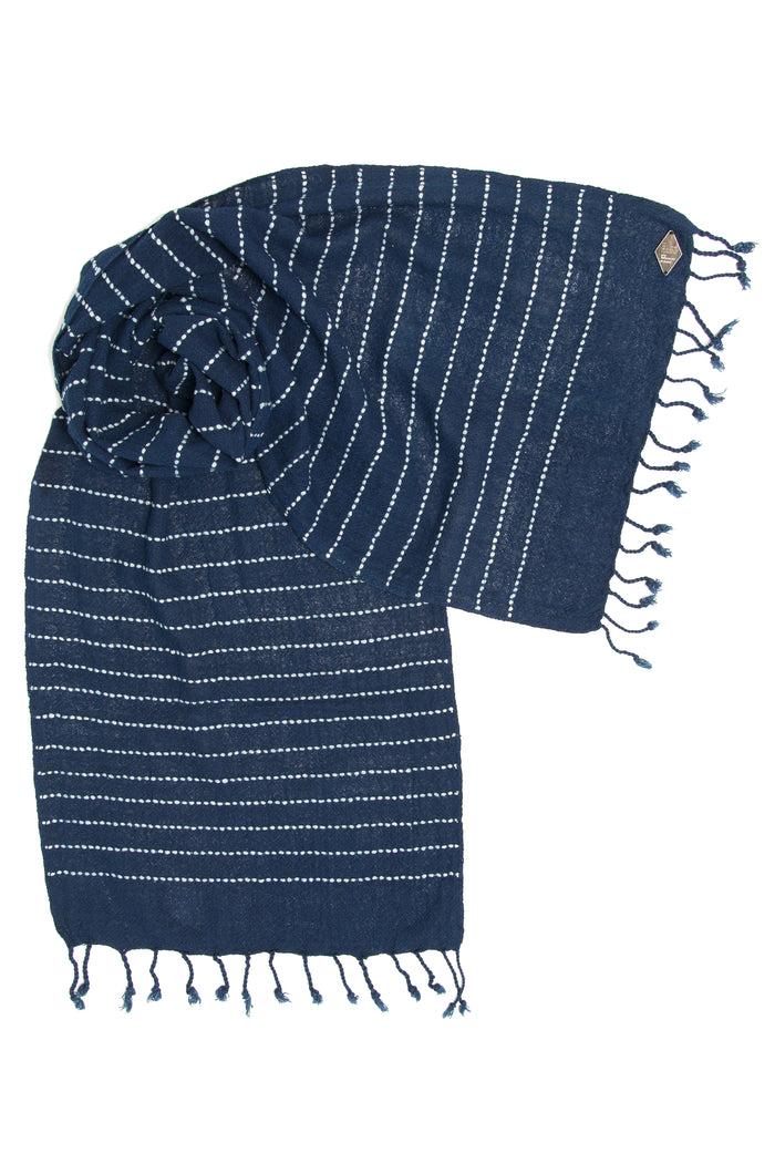Indigo People HIKARU SCARF - hand loomed stripes