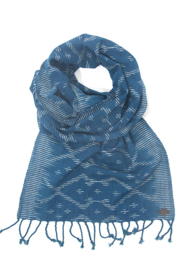 Indigo People HIVES SCARF - Hand Loomed Ikat