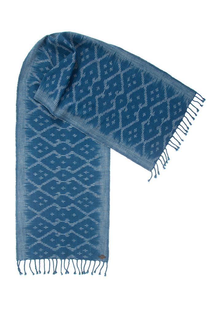 Indigo People HIVES SCARF - hand loomed ikat