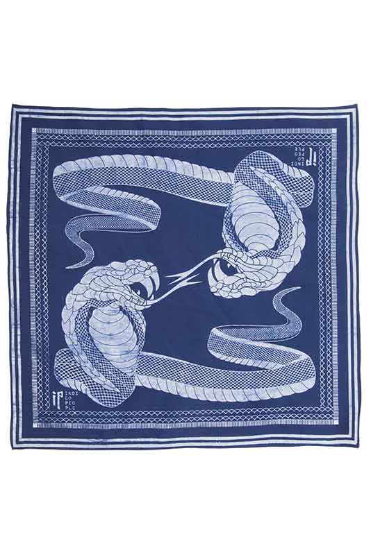 Indigo People KOBURA BANDANA - batik screen print