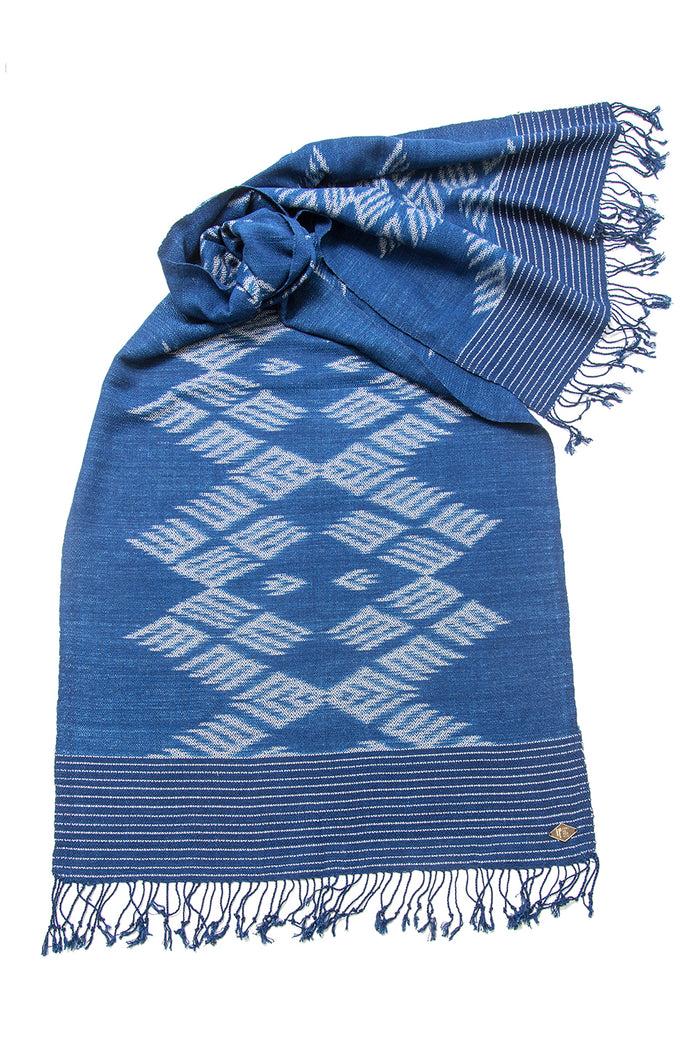 Indigo People KORI SCARF - hand loomed ikat